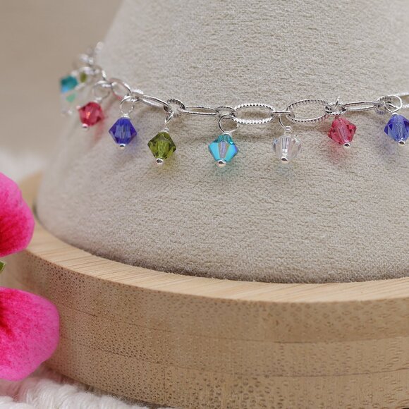 Jewelry By Lani Jewelry - Sterling Silver Charming Rainbow Bracelet